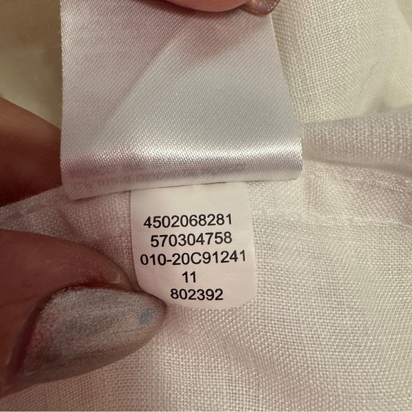 Chico’s No-Iron White Linen Button Down Shirt | Size 2 (US 12/14) - Picture 6 of 11